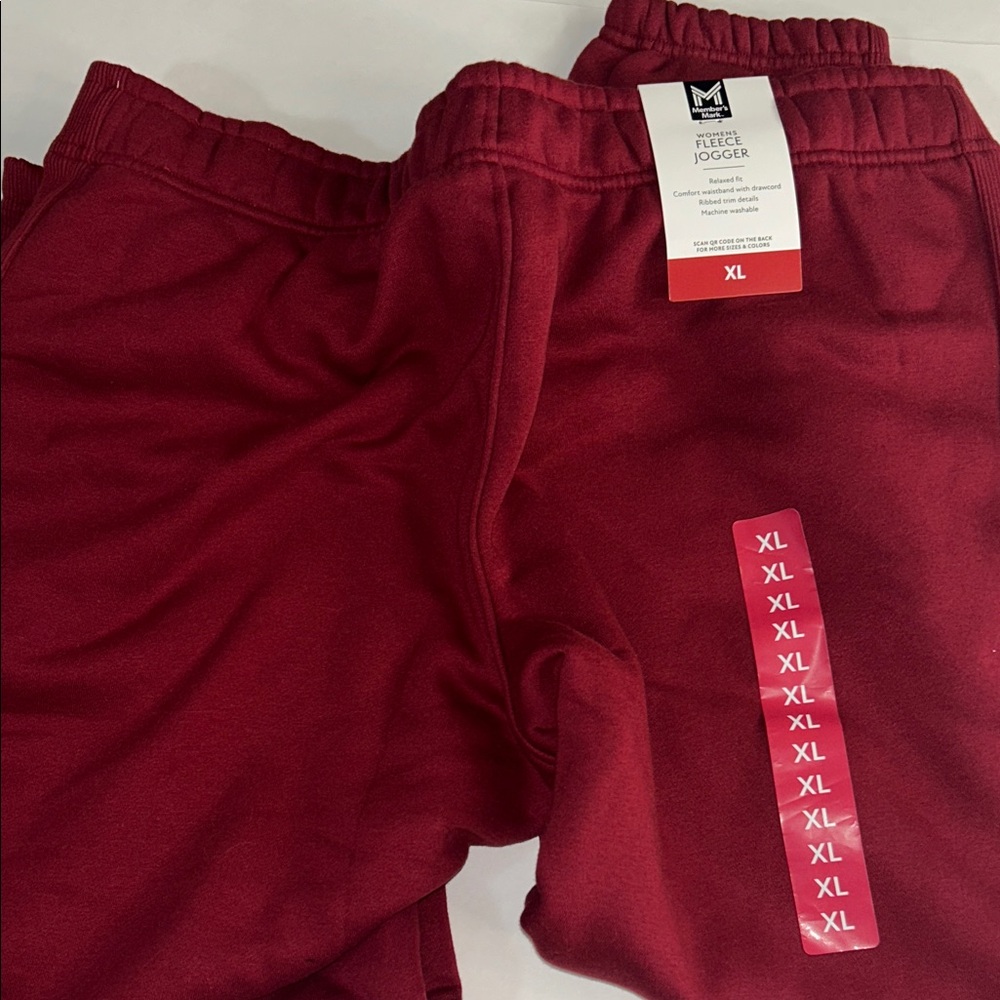 XL Red Fleece Jogger Pants